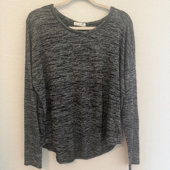 Rag & Bone Gray Marled Hudson Long Sleeve Knit Top Pullover Lightweight Medium - Picture 1 of 5